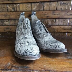 FreeBird Sadie Snakeskin Ankle Booties